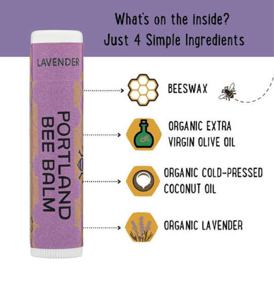 Portland Bee Balm - Lavender Beeswax Lip Balm: 24-Count Display