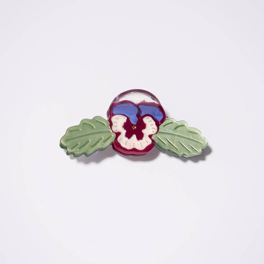 WINONA IRENE - Wild Pansy Mini Claw - Small Acetate Purple Flower Hair Clip
