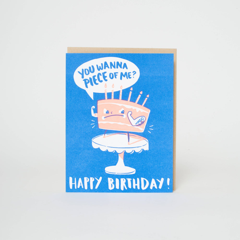 Egg Press Manufacturing - Yolked Birthday Cake Punny Letterpress Greeting Card by Hello!Lucky: Paper tab