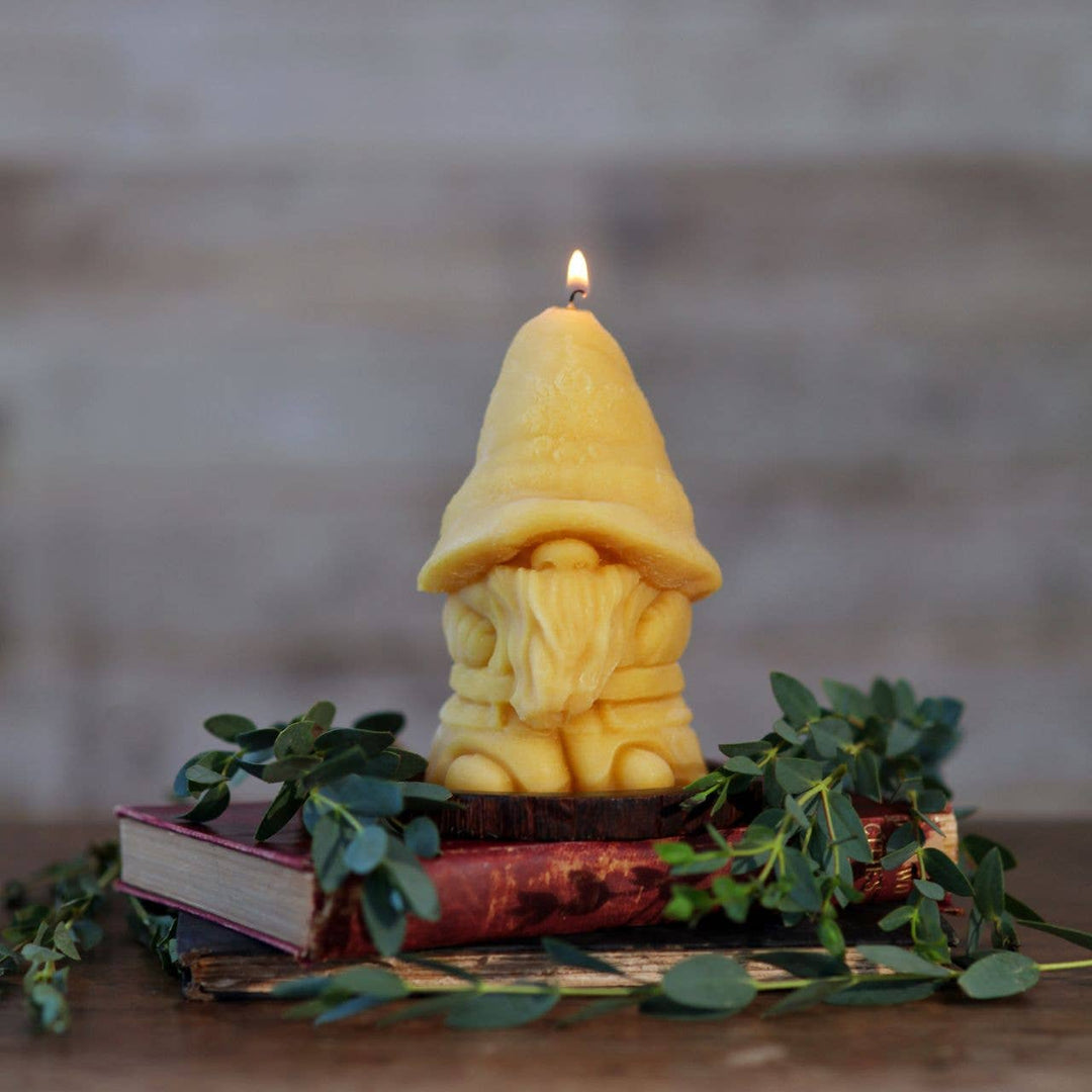 Big Dipper Wax Works - Holiday Gnome Candle – Large – 100% Pure Beeswax