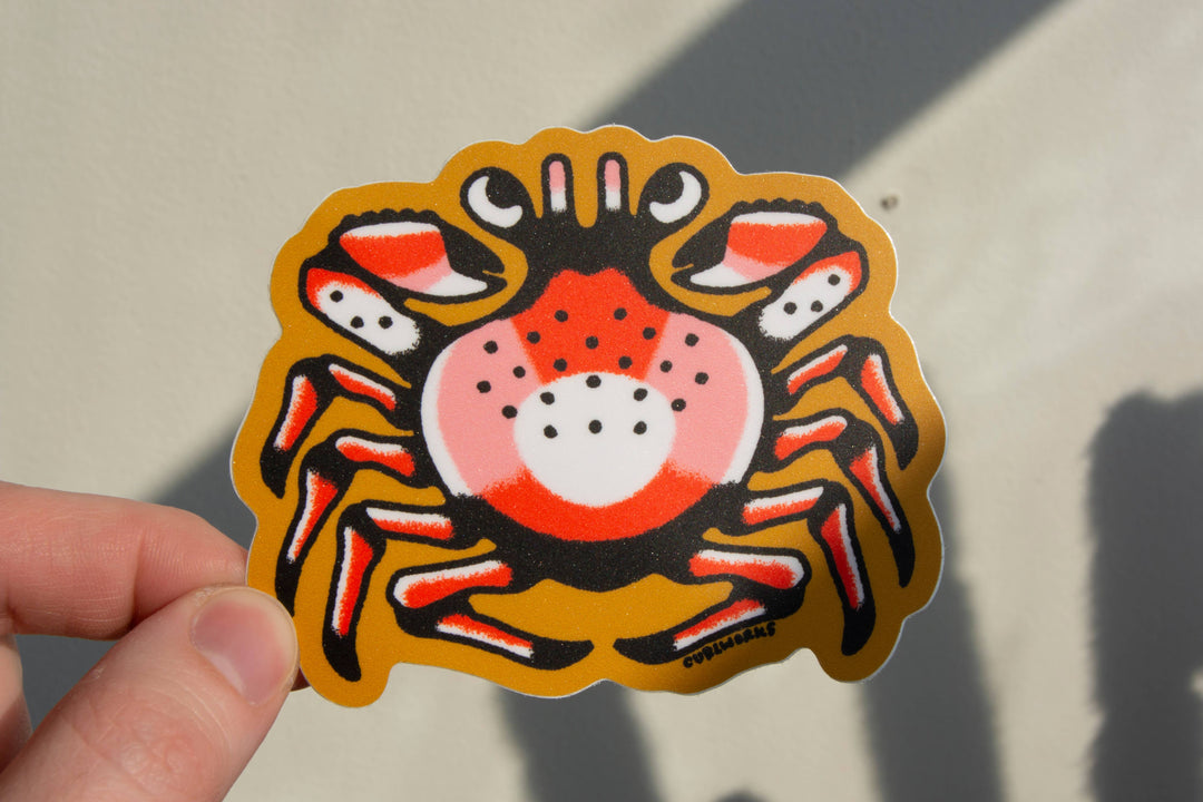 Curlworks - Crab - 3" Vinyl Sticker