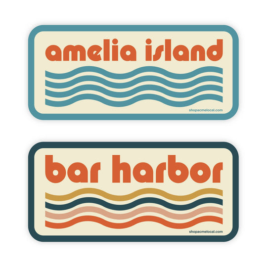 Acme Local - Waves Customizable Sticker: Orange & Blue
