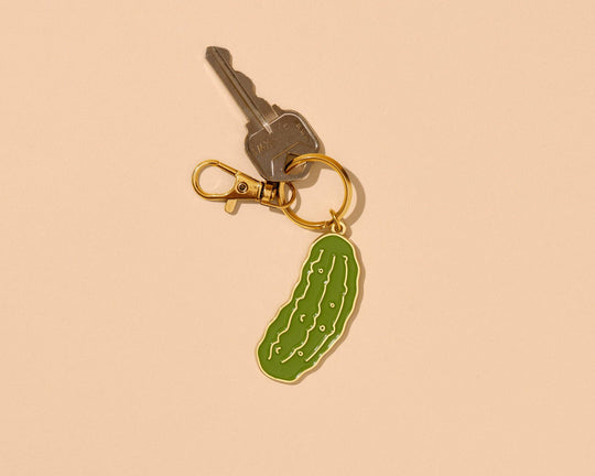 And Here We Are - Enamel Keychain & Bag Charm—Pickle (Veggie, Foodie, Summer)