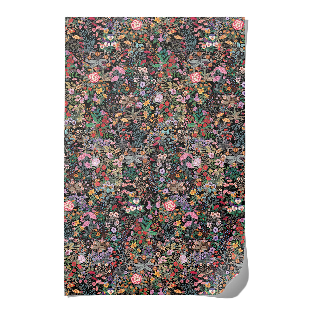 Red Cap Cards - Meadow Black wrapping paper: Rolls of 3 sheets