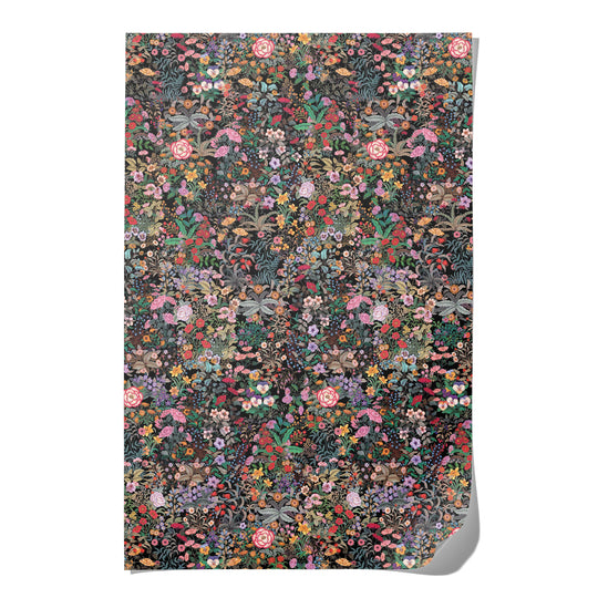 Red Cap Cards - Meadow Black wrapping paper: Rolls of 3 sheets