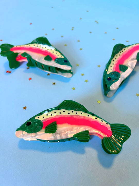 The Peach Fuzz - Rainbow Trout Hair Claw: Perfect