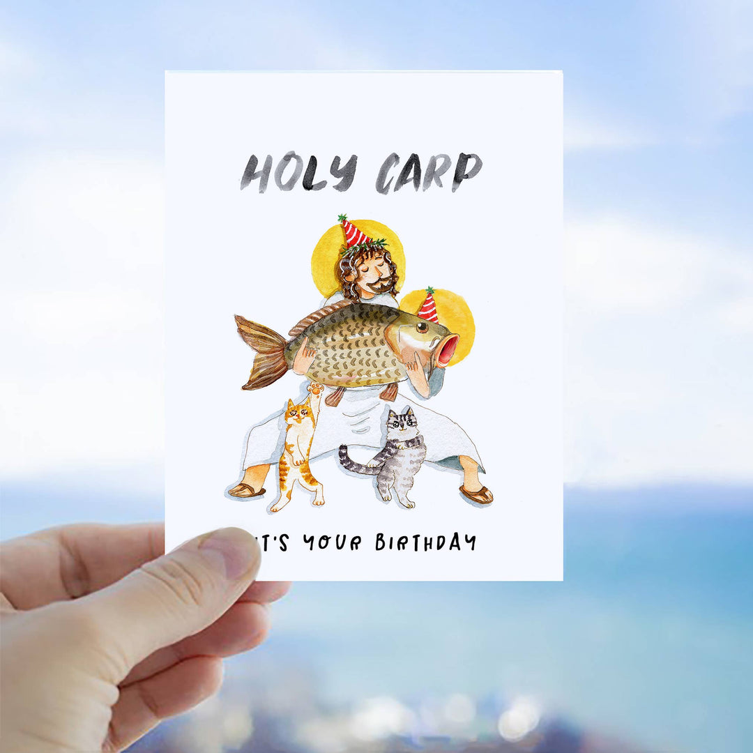 Liyana Studio - Holy Carp Birthday - Funny Birthday Card