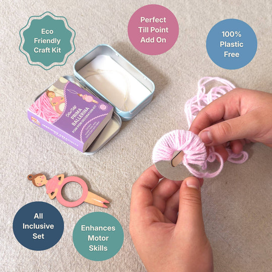 Cotton Twist (WE PREPAY ALL USA DUTIES) - Make Your Own Pom Pom Ballerina Decoration Kit