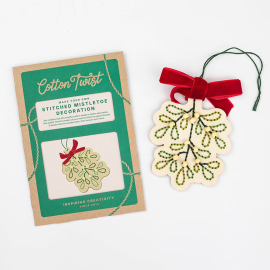Cotton Twist (WE PREPAY ALL USA DUTIES) - Make Your Own Stitched Mistletoe Decoration