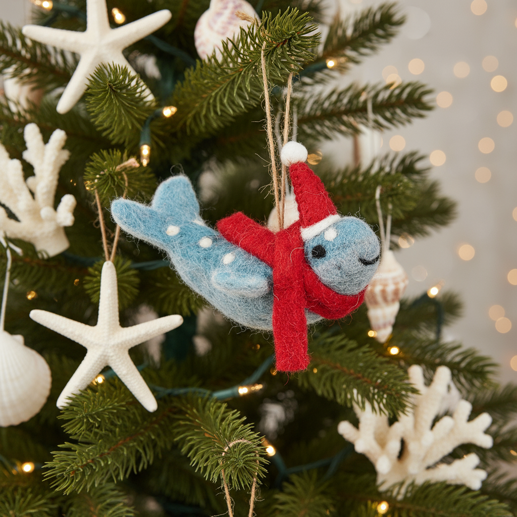 Felt So Good - Handmade Felt Christmas Humpback Whale Decoration