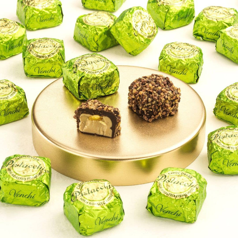 Venchi - Pistachio Filled Extra Dark Chocolate - Italian Gourmet