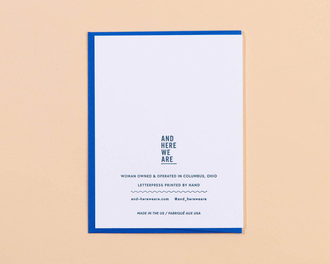 And Here We Are - Letterpress Anniversary Card—So Far, So Good (Modern, Bold)