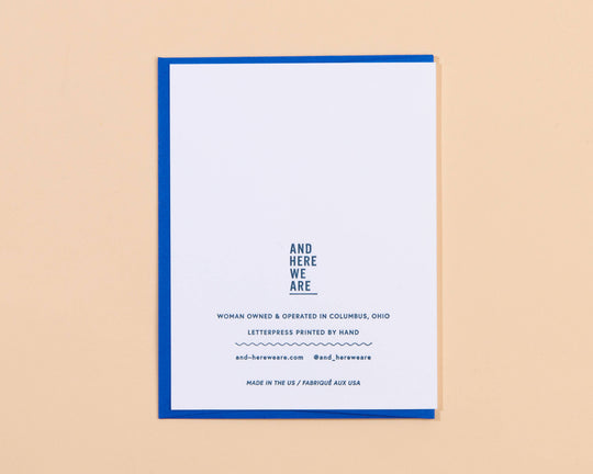 And Here We Are - Letterpress Anniversary Card—So Far, So Good (Modern, Bold)