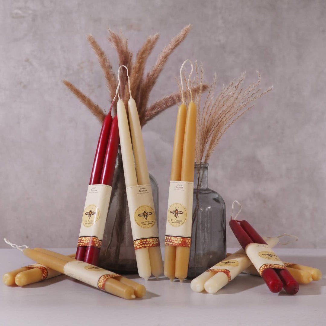 Big Dipper Wax Works - Taper Candles – 100% Pure Beeswax – Hand-Dipped: Forest / Standard (12" x 7/8")