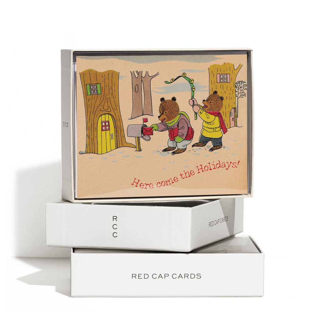 Red Cap Cards - Holiday Time greeting card: SIngle