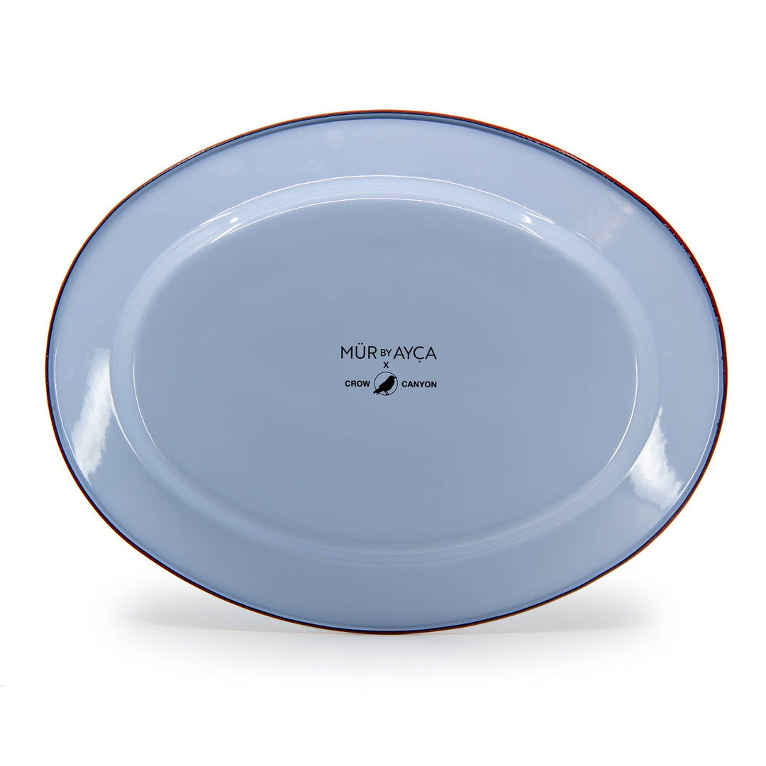 Crow Canyon Home - Mur by Ayca x CCH Anchovies Small 14 in Oval Tray, Red Rim