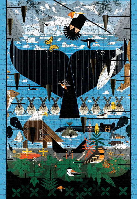 Pomegranate - Charley Harper: Glacier Bay, Alaska 1000-piece Jigsaw Puzzle