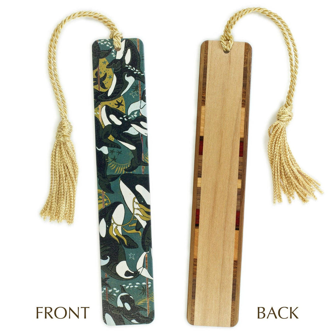 Mitercraft - Orca Killer Whales Color Wooden Bookmark