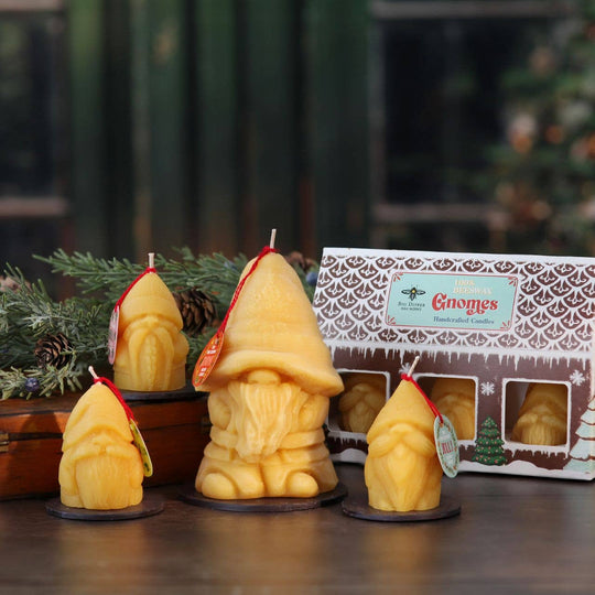 Big Dipper Wax Works - Holiday Gnome Candle – Large – 100% Pure Beeswax