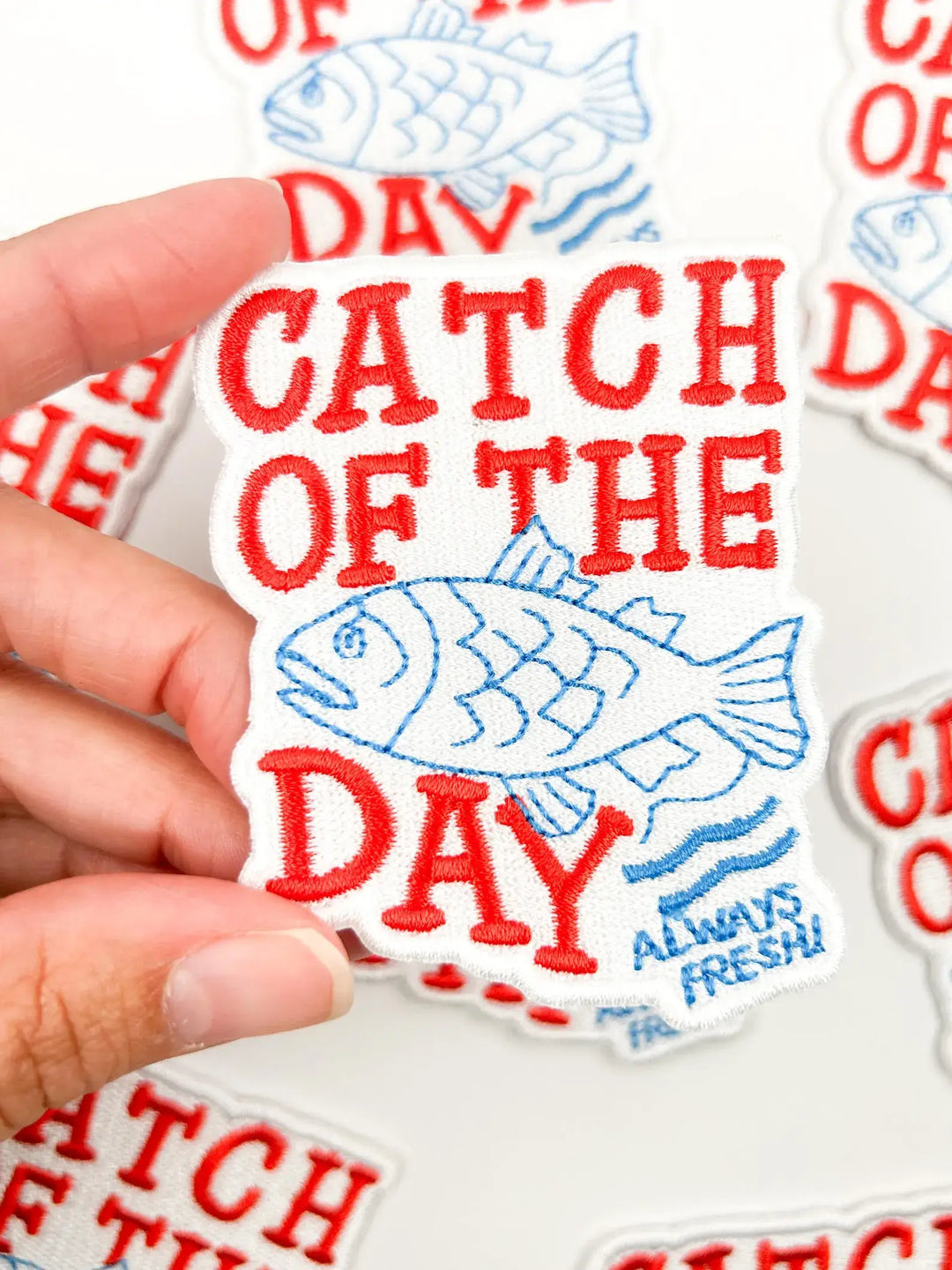 Field Trip Threads - Catch of the Day Patch – Fun Embroidered Iron On Coastal