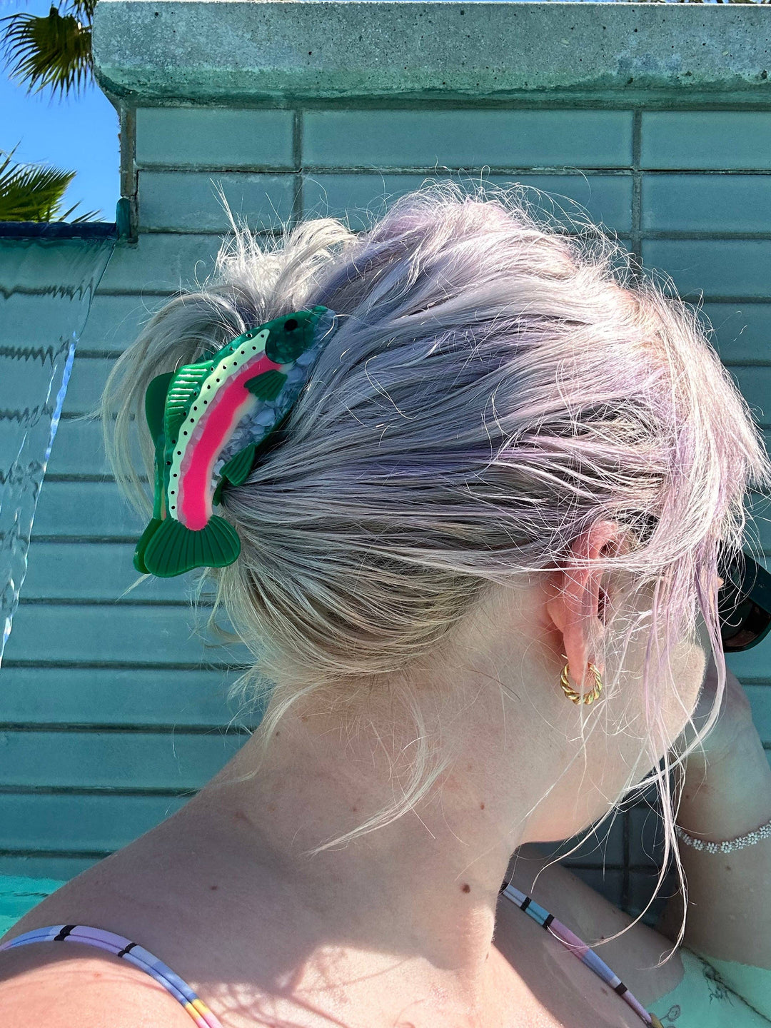 The Peach Fuzz - Rainbow Trout Hair Claw: Perfect