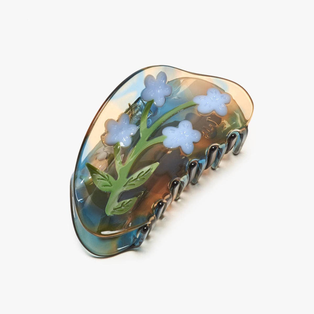 WINONA IRENE - Forget-Me-Not Light Blue Flower Acetate Hair Claw