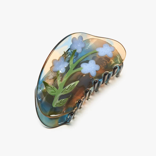 WINONA IRENE - Forget-Me-Not Light Blue Flower Acetate Hair Claw