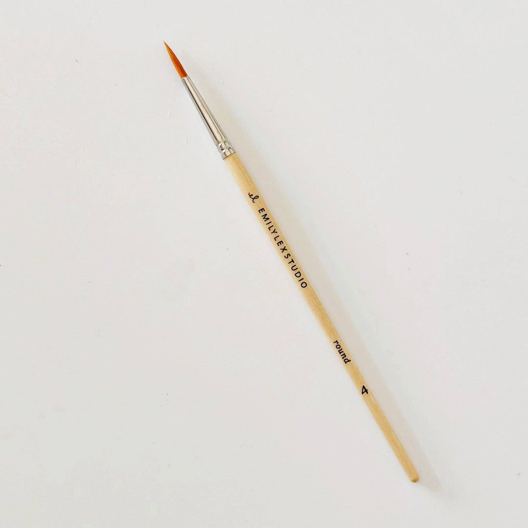 emily lex studio - Watercolor paintbrush set of five wood brushes