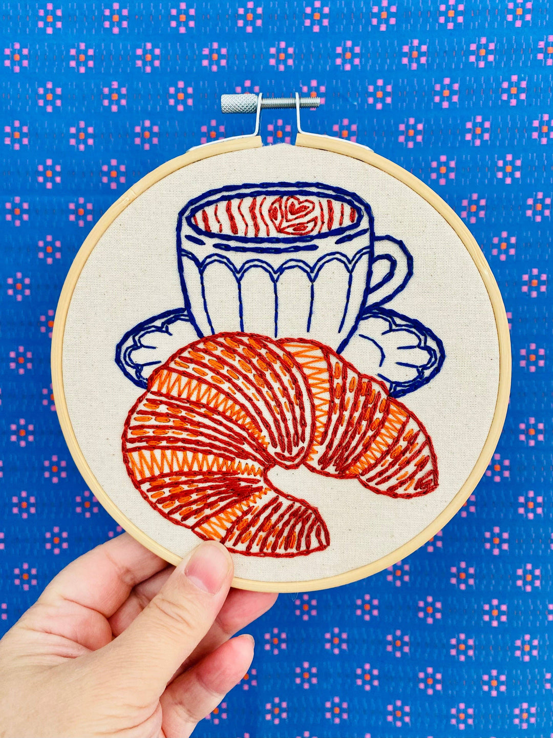 Hook Line & Tinker Embroidery Kits USA - Croissant Complete Embroidery Kit