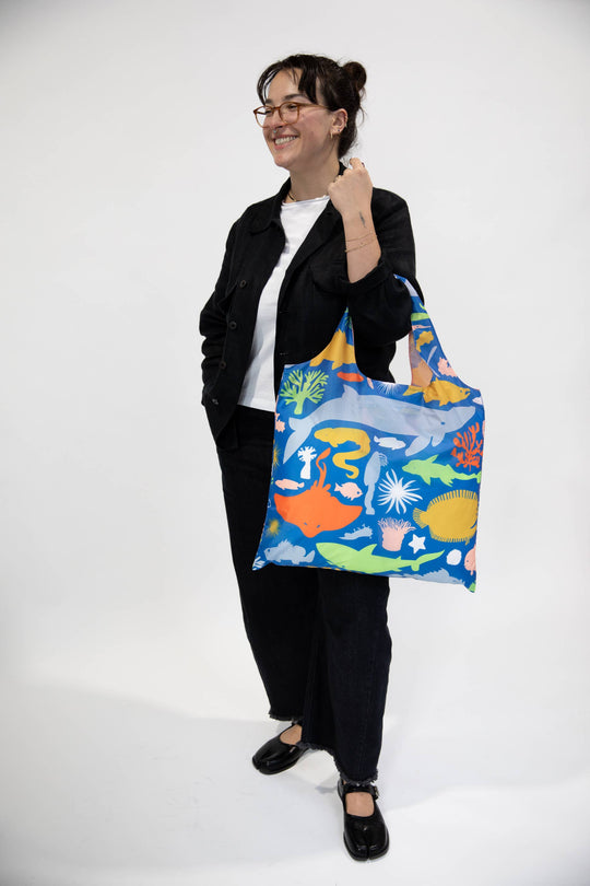 Yellow Owl Workshop - Sea Animals Art Sack® by Banquet Workshop - Beach Tote Bag