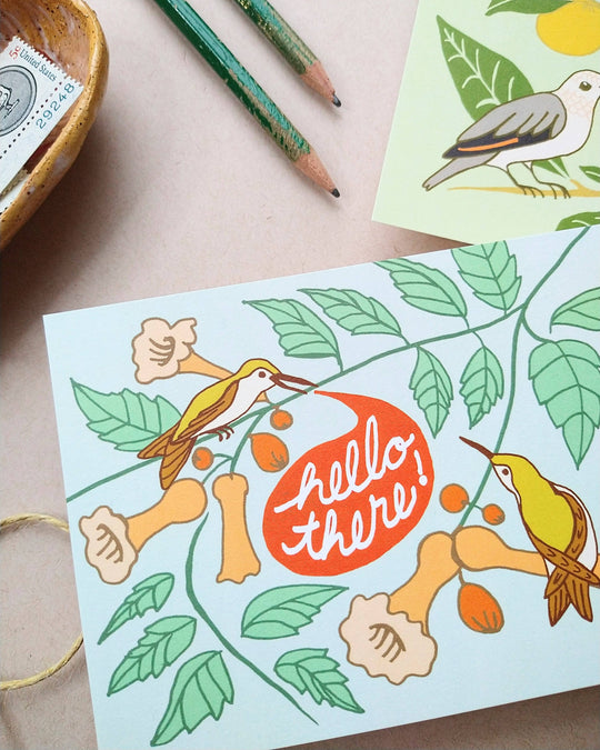 Peppercorn Paper - Hello There Bird Postcard
