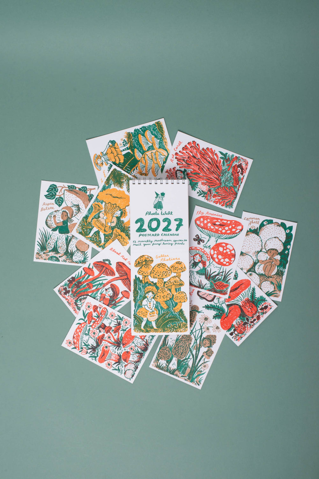 Egg Press Manufacturing - 2027 Gnomes & Mushrooms Postcard Wall Calendar Phoebe Wahl
