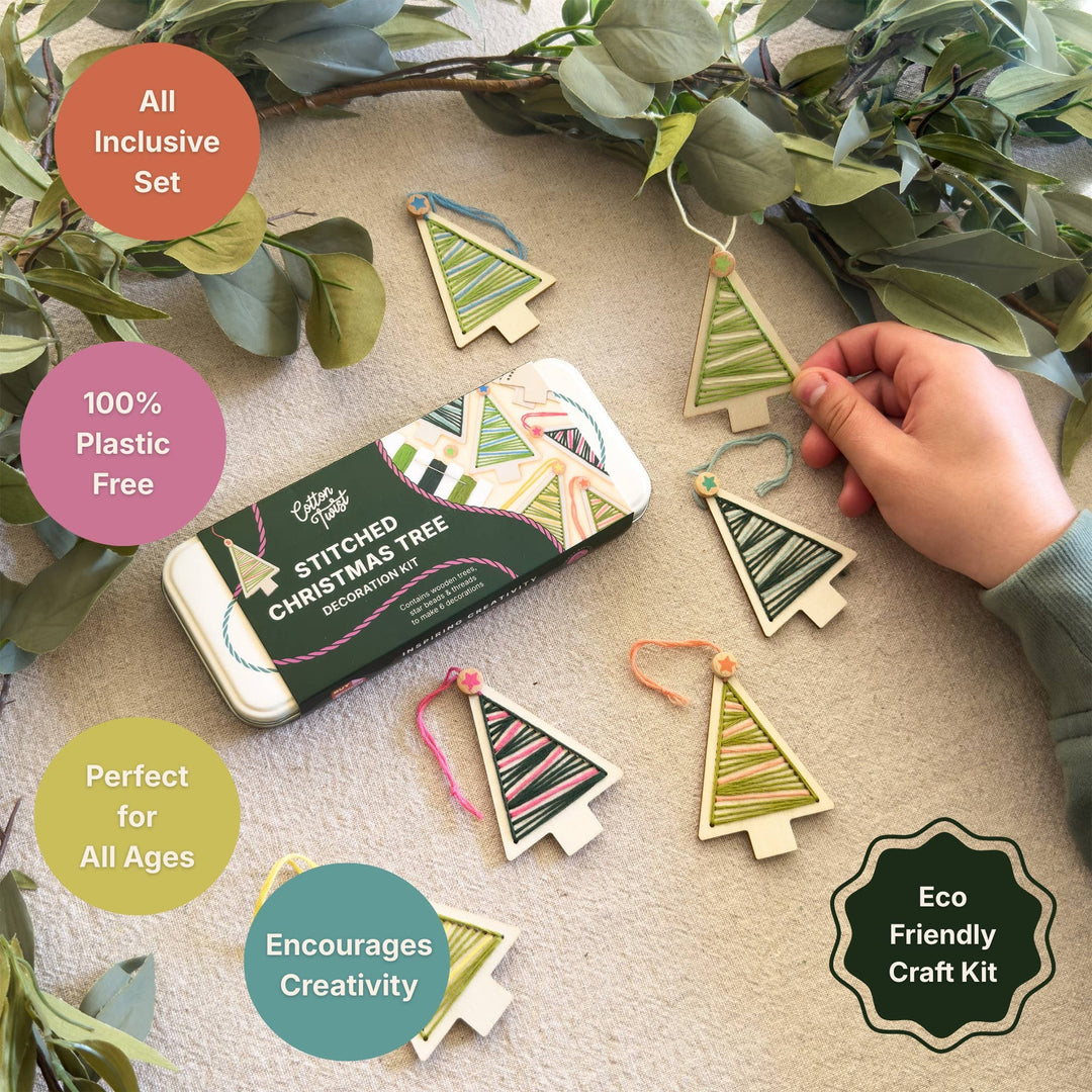Cotton Twist (WE PREPAY ALL USA DUTIES) - Stitched Christmas Tree Decoration Kit