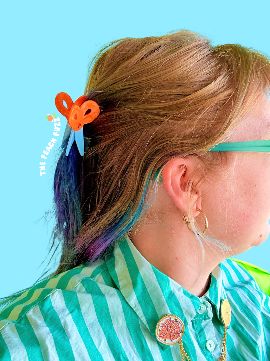 The Peach Fuzz - Scissors Hair Claw: Large