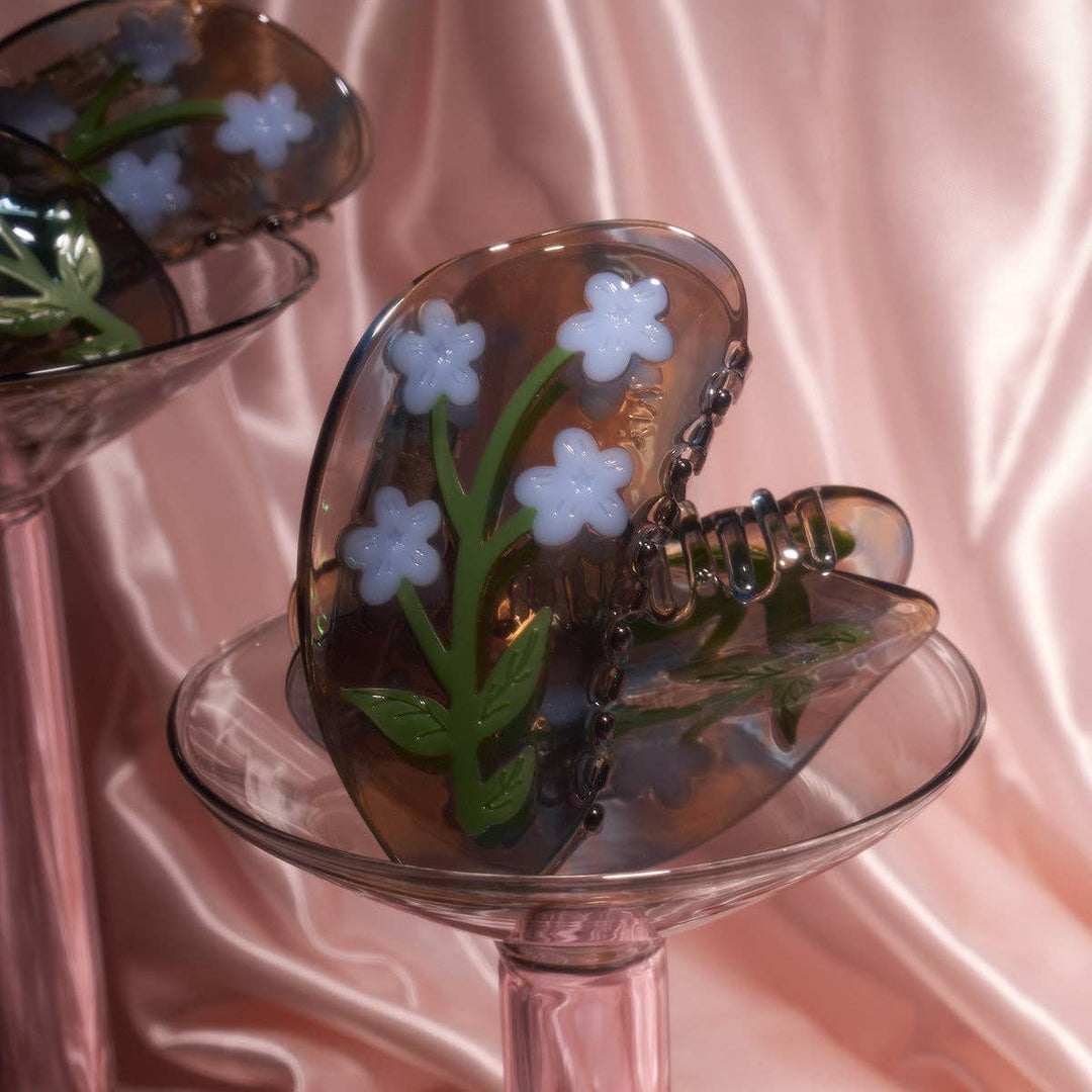 WINONA IRENE - Forget-Me-Not Light Blue Flower Acetate Hair Claw