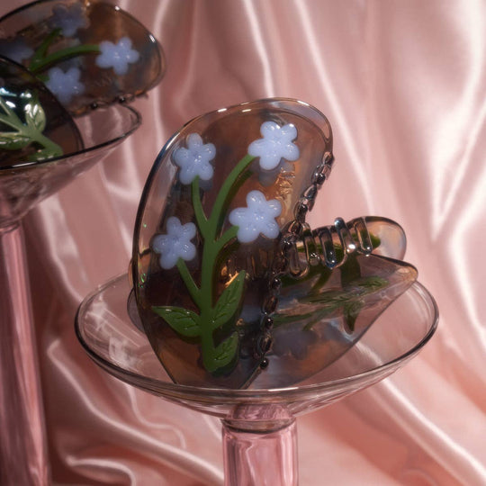 WINONA IRENE - Forget-Me-Not Light Blue Flower Acetate Hair Claw
