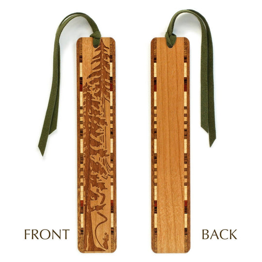 Mitercraft - Evergreen Hiker Handmade Engraved Wooden Bookmark