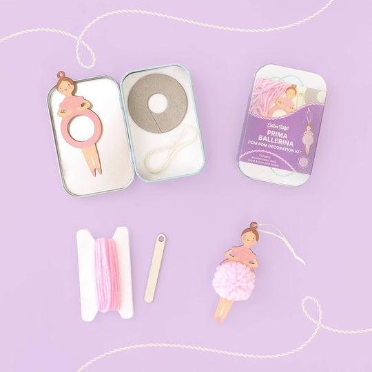 Cotton Twist (WE PREPAY ALL USA DUTIES) - Make Your Own Pom Pom Ballerina Decoration Kit
