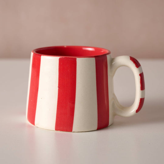 Ten Thousand Villages - Kahda Striped Mug - Red