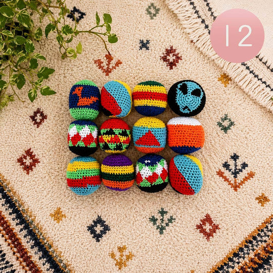 Sensibling Corp. - 12PCS - Crochet Hacky Sack Toy Balls