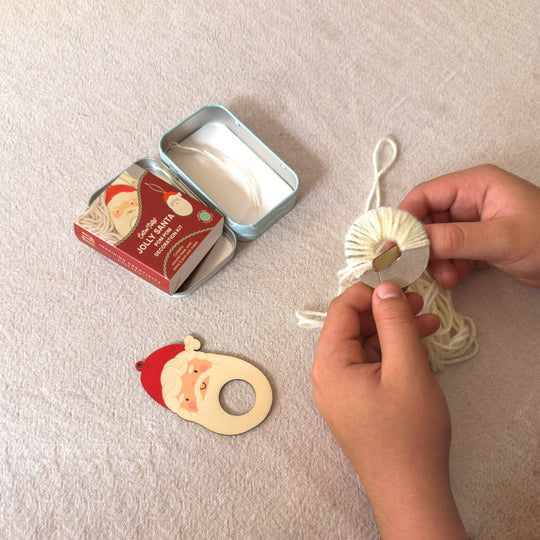 Cotton Twist (WE PREPAY ALL USA DUTIES) - Make Your Own Pom Pom Santa Decoration Kit