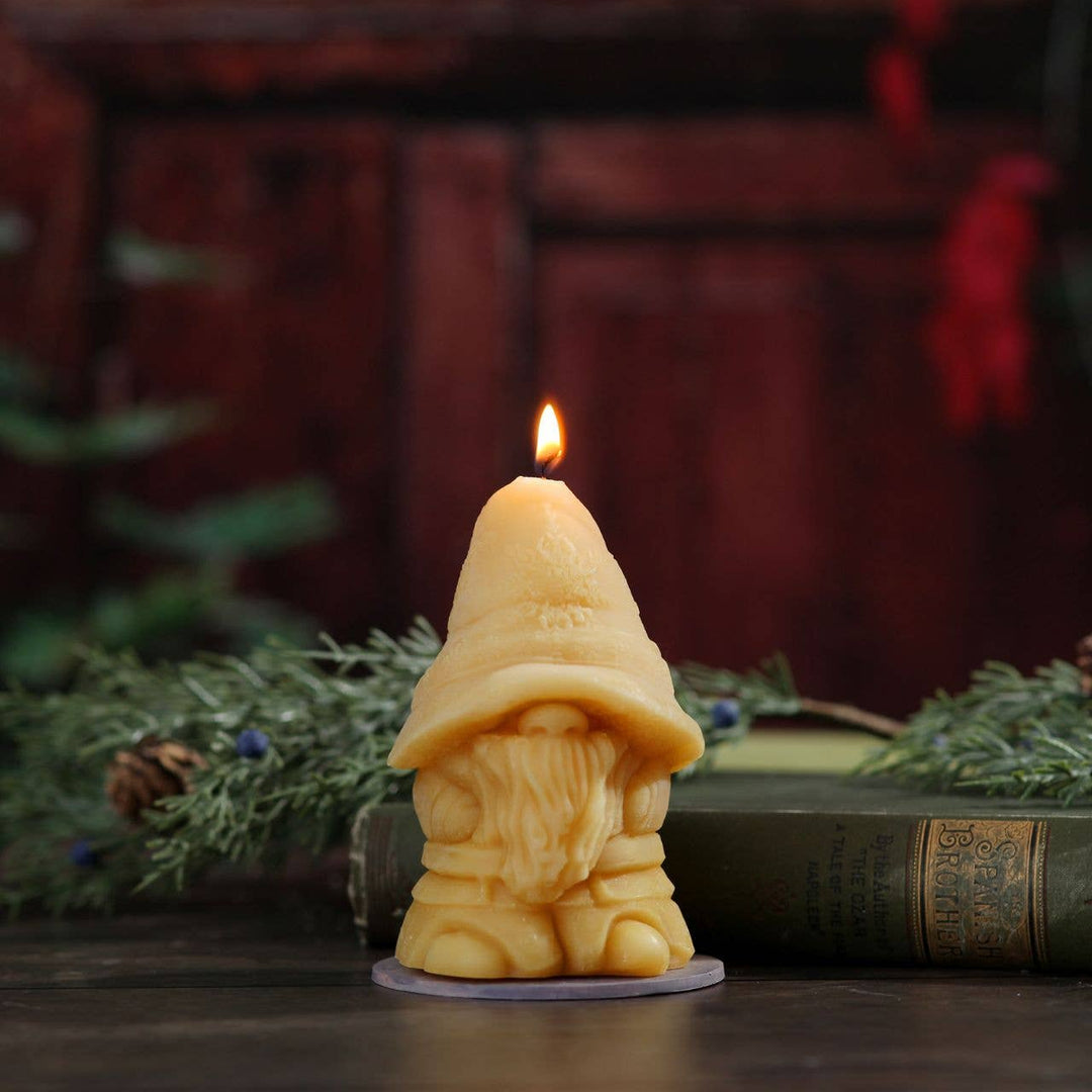 Big Dipper Wax Works - Holiday Gnome Candle – Large – 100% Pure Beeswax