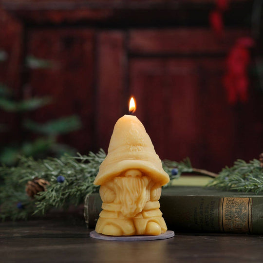 Big Dipper Wax Works - Holiday Gnome Candle – Large – 100% Pure Beeswax