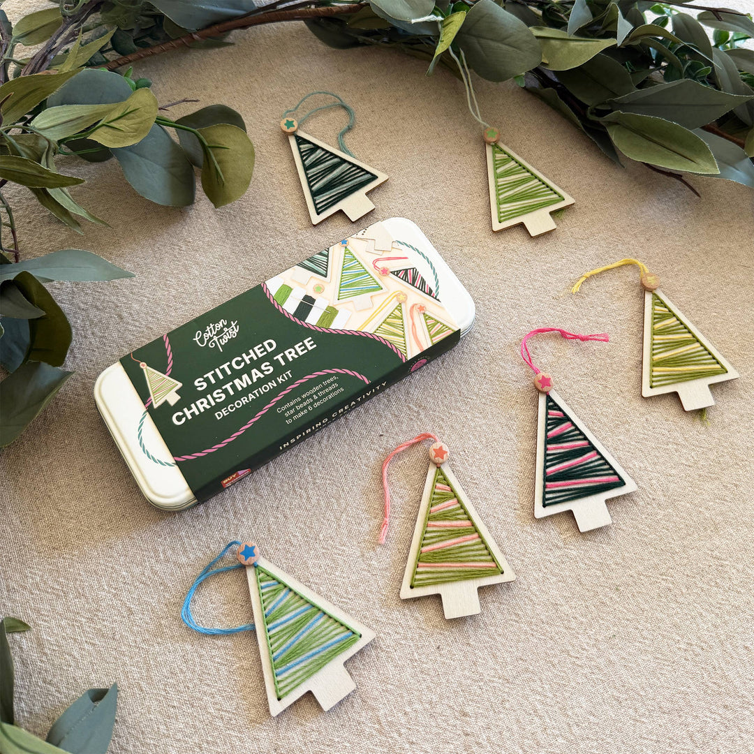 Cotton Twist (WE PREPAY ALL USA DUTIES) - Stitched Christmas Tree Decoration Kit