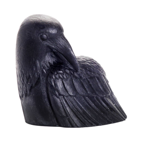 Big Dipper Wax Works - Crow Candle – 100% Beeswax – Black – 4” Handcrafted