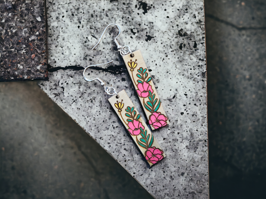 Sadie J. & Co. - ALASKAN FIREWEED | Dangle Earrings: Rectangle