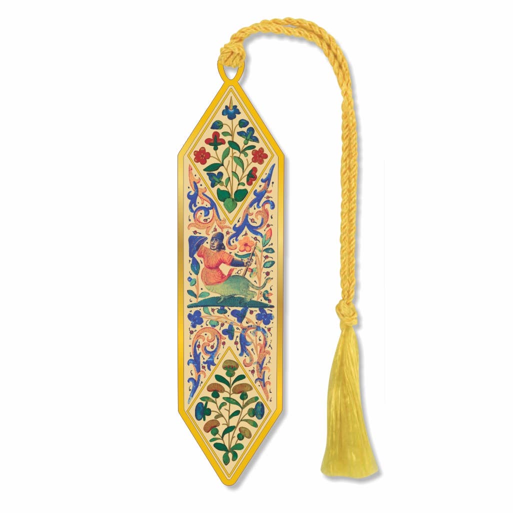 David Howell and Company - Medieval Illustration Metal Bookmark, Made in USA