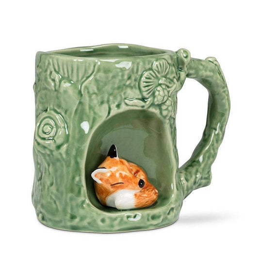 Abbott - Tree Look Mug with Fox-4"H(12oz)