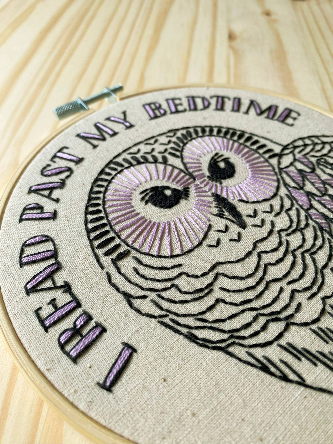 Hook, Line & Tinker Embroidery Kits - I read past my bedtime Complete Embroidery Kit