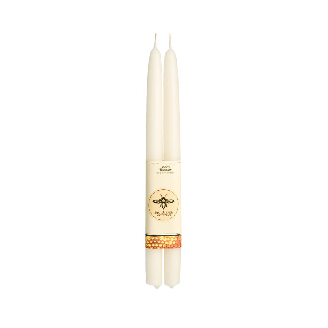 Big Dipper Wax Works - Taper Candles – 100% Pure Beeswax – Hand-Dipped: Moss / Standard (12" x 7/8")